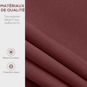 Store banne Manuel rétractable Angle Réglable Aluminium Polyester imperméabilisé 3,5 x 2,5 m rouge