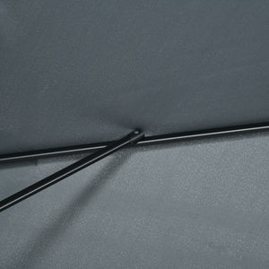Parasol de jardin Parasol droit inclinable rectangulaire aluminium polyester haute densité 3 x 2 m gris foncé