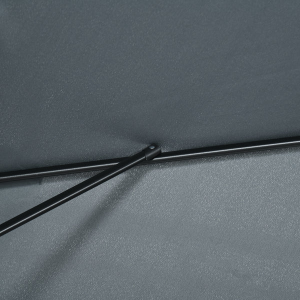 Parasol de jardin Parasol droit inclinable rectangulaire aluminium polyester haute densité 3 x 2 m gris foncé