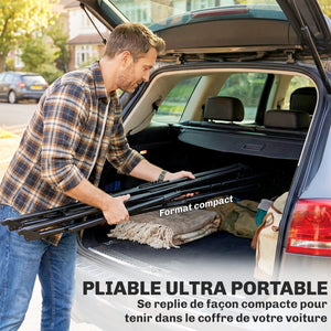 Support de Hamac 290 cm, Cadre de Hamac en Acier Pliable, Portable et Réglable avec Sac de Transport, Capacité de 120 kg, Noir