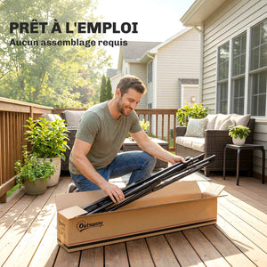 Support de Hamac 290 cm, Cadre de Hamac en Acier Pliable, Portable et Réglable avec Sac de Transport, Capacité de 120 kg, Noir