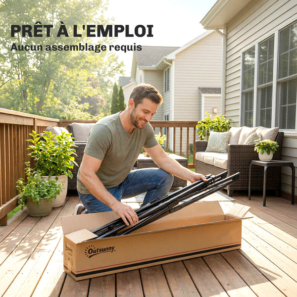 Support de Hamac 290 cm, Cadre de Hamac en Acier Pliable, Portable et Réglable avec Sac de Transport, Capacité de 120 kg, Noir