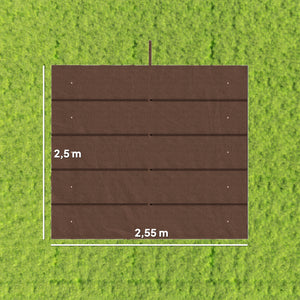 Toile de toit pour pergola tonnelle rétractable de 3 x 3 m - toile uniquement 250 x 255 cm café