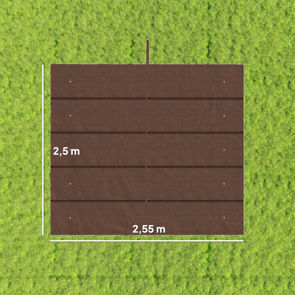 Toile de toit pour pergola tonnelle rétractable de 3 x 3 m - toile uniquement 250 x 255 cm café