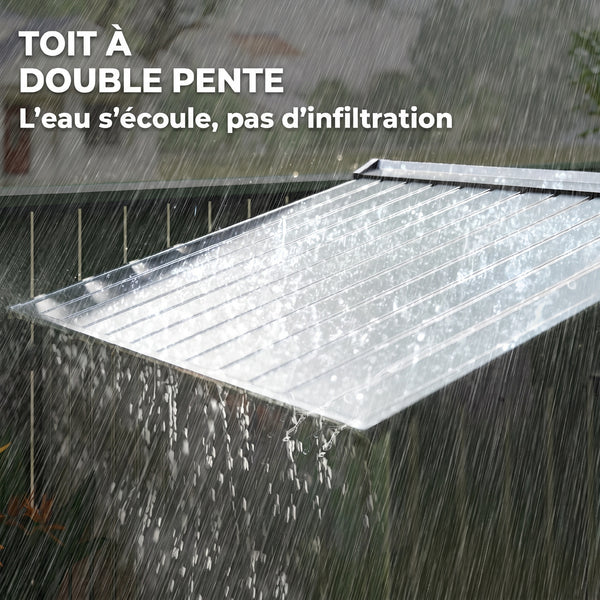 Abri de Jardin 2,5 m² - Remise pour Outils avec Kit de Fondation - Cabanon Porte Verrouillable - Dim. 213L x 130l x 185H cm - Tôle d'Acier Gris