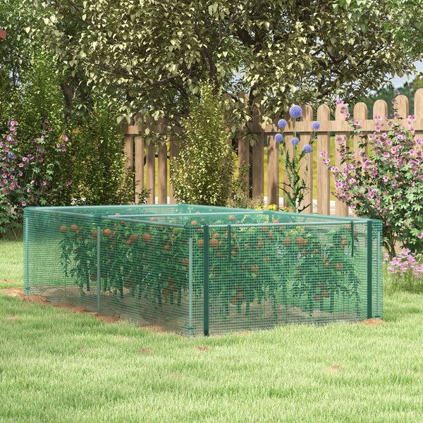 Serre de jardin serre à tomates filet protection porte zippée enroulable HDPE, dim. 125L x 248l x 62,5H cm