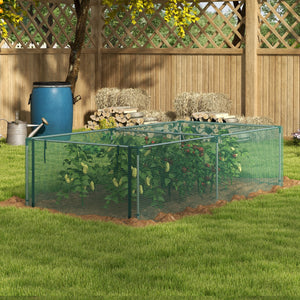 Serre de jardin serre à tomates filet protection porte zippée enroulable HDPE, dim. 125L x 248l x 62,5H cm