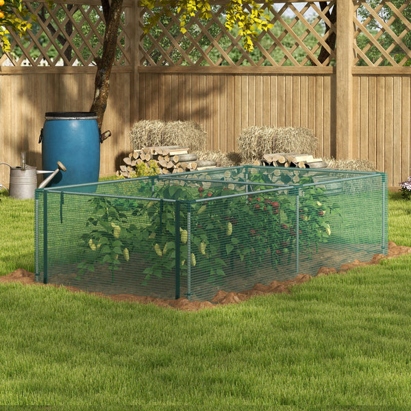 Serre de jardin serre à tomates filet protection porte zippée enroulable HDPE, dim. 125L x 248l x 62,5H cm