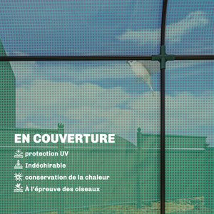 Serre de Jardin, Petite Serre de Balcon en Bâche PE et Châssis Acier, Porte Roulante et Fenêtres en Maille, pour Légumes et Fleurs, Intérieur et Extérieur, 170 x 68 x 200 cm, Vert
