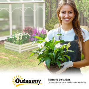 Carré Potager en Métal Modulable - Potager Surélevé 241x90,5x30cm en Acier Galvanisé - Jardinière Extérieur Anti-Rouille pour Légumes et Fleurs, Argent