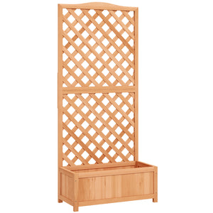 Jardinière avec Treillis - bac à Fleurs - dim. 76L x 36l x 170H cm - Fond à Lattes - Bois Sapin pré-huilé