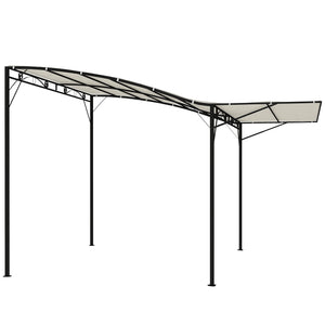 Pergola tonnelle de jardin avec auvent réglable acier polyester haute densité crème