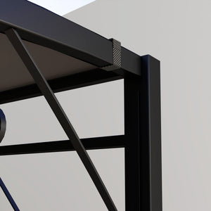 Pergola tonnelle de jardin avec auvent réglable acier polyester haute densité gris foncé