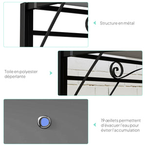 Pergola tonnelle de jardin avec auvent réglable acier polyester haute densité gris foncé