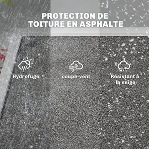 Armoire de Jardin en Bois et Acier Galvanisé, 3 Étagères Amovibles, Portes Doubles avec Fermeture Métallique, Toit en Asphalte Hydrofuge, Base Surélevée, Armoire à Outils pour Jardin, Noir
