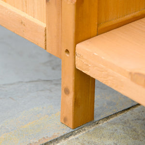 Armoire de jardin sur pied table de rempotage 2 en 1 - table de jardinage double porte, étagère, plateau tôle acier galvanisé - table de plantation bois de cèdre pré-huilé