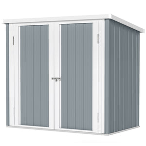 Abri de Jardin - cabane de jardin 1,09 m² - cabanon rangement outils 2 Portes verrouillables - dim. 147L x 86l x 134H cm - tôle d'acier Gris clair Blanc