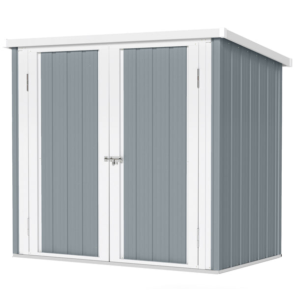 Abri de Jardin - cabane de jardin 1,09 m² - cabanon rangement outils 2 Portes verrouillables - dim. 147L x 86l x 134H cm - tôle d'acier Gris clair Blanc
