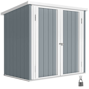 Abri de Jardin - cabane de jardin 1,09 m² - cabanon rangement outils 2 Portes verrouillables - dim. 147L x 86l x 134H cm - tôle d'acier Gris clair Blanc