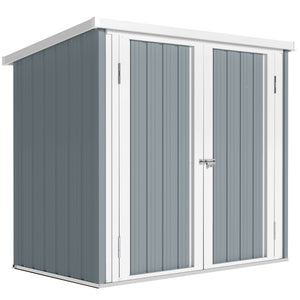 Abri de Jardin - cabane de jardin 1,09 m² - cabanon rangement outils 2 Portes verrouillables - dim. 147L x 86l x 134H cm - tôle d'acier Gris clair Blanc