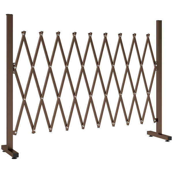 Barrière Extensible rétractable barrière de sécurité 250L x 31l x 104H cm alu métal Chocolat