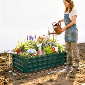 Carré potager de jardin 120 x 60 x 30,5 cm acier galvanisée vert foncé