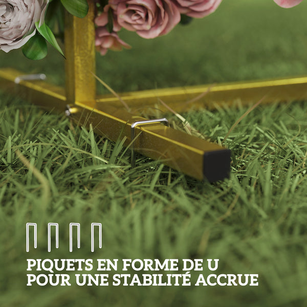 Support d'arche de fond en métal doré pour mariage, 2 m, arche de jardin, mariage, fête d'anniversaire, fête prénatale, arche de ballons floraux