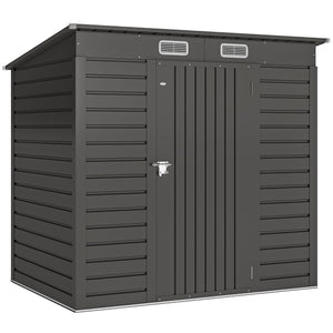 Abri de jardin en métal 2,5 m² facile à monter, cabane de jardin 191x130x183cm structure en acier galvanisé améliorée, cabanon rangement outils gants portes verrouillables 2 aérations, gris