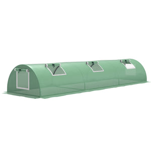 Mini Serre de Jardin mini serre tunnel à tomates 300 x 80 x 45 cm Acier PE Haute densité 140 g/m² Anti-UV 5 portes en filet enroulables vert