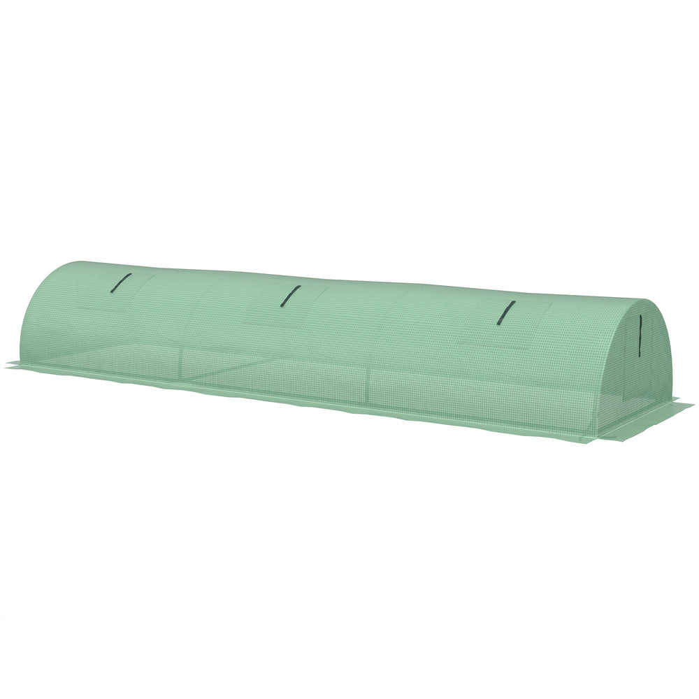 Mini Serre de Jardin mini serre tunnel à tomates 300 x 80 x 45 cm Acier PE Haute densité 140 g/m² Anti-UV 5 portes en filet enroulables vert