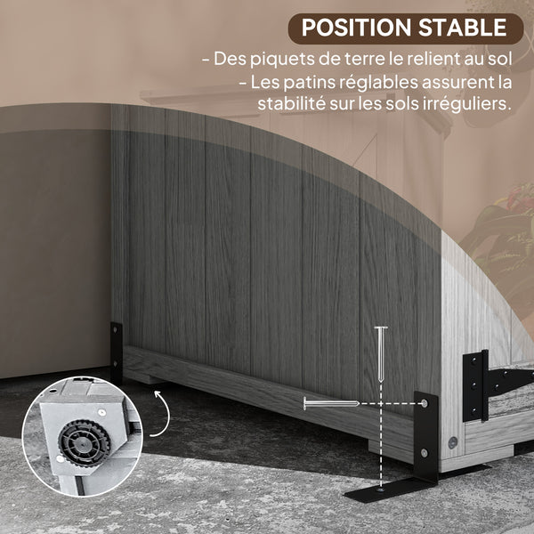 Armoire de Jardin abri Jardin Remise pour Outils sur Pied 90L x 54,5l x 161/168,5H cm 2 étagères Toit bitumé étanche Bois pin Autoclave, gris