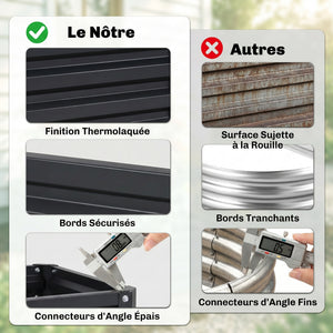 Lot de 2 jardinières surélevées en acier galvanisé 60 x 60 x 30,5 cm, carre potager de jardin pour légumes, fleurs et herbes, gris
