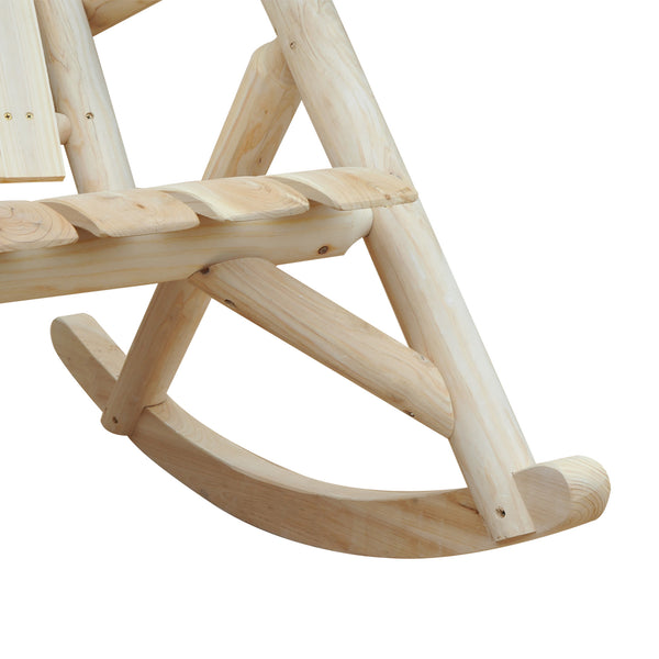 Fauteuil de Jardin Adirondack à Bascule Rocking Chair Style néo-rétro Assise Dossier Ergonomique Bois Naturel de pin