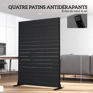 Écran de Confidentialité Extérieur, Panneau Décoratif HDPE avec Support et 6 Panneaux, 120 x 174 cm, Autoportant pour Extérieur, Balcon, Bureau, Noir