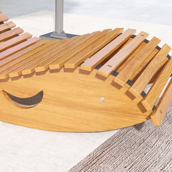 Chaise à bascule - Rocking chair d'extérieur jardin ergonomique avec siège à lattes et dossier haut en bois dim. 130L x 60l x 60H cm