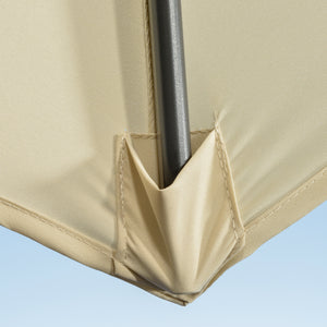 Parasol déporté Ø 3 m octogonal inclinable manivelle avec pied en acier crème