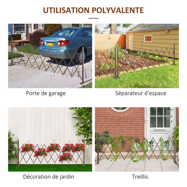 Barrière Extensible rétractable barrière de sécurité 300L x 31l x 104H cm alu métal Chocolat