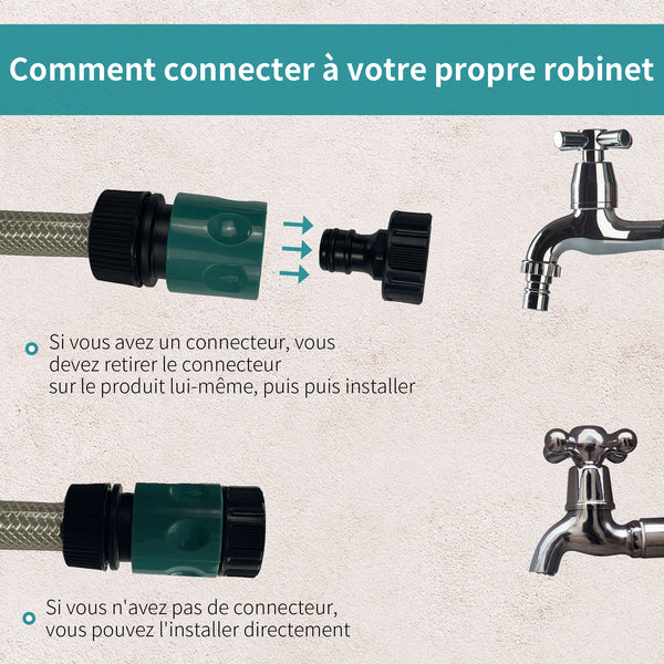 Dévidoir Mural Enrouleur Automatique pivotant 180° Tuyau 10 + 1 m avec Lance arrosage Support Mural intégré Turquoise Noir