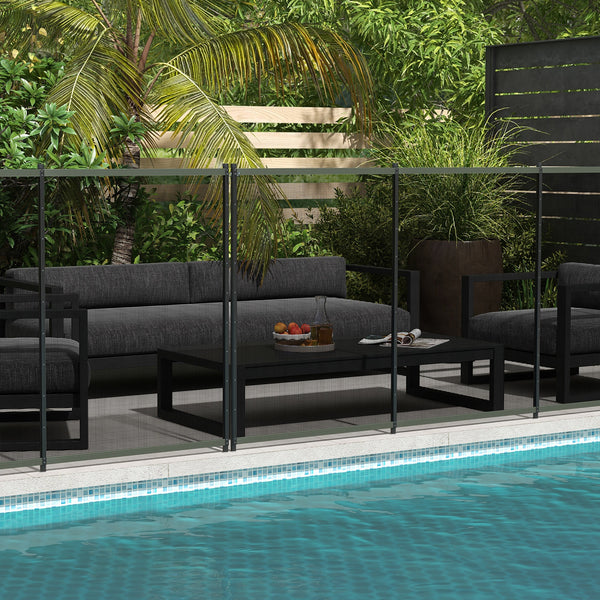 Clôture barrière de sécurité pour piscine filet - lot de 4 panneaux brise vue jardin - Dim. 365L x 126H cm - noir