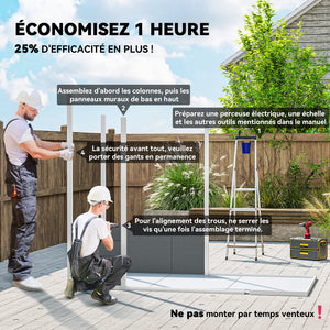 Abri de jardin 2,54 m² cabane de jardin extérieur 2,4 x 1,3 m cabanon rangement outils avec fondation, fenêtre, portes verrouillables et 2 aérations, abri à outils en aluminium et PP, gris