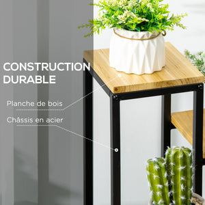 Support pour Plantes Étagère à Fleurs 4 Étagères Différentes Hauteurs Structure Acier - 34 x 34 x 66 cm