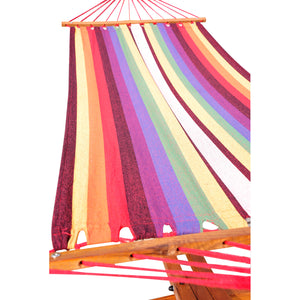 Hamac de Jardin avec Support en Bois hamac sur Pied 1 Personne Charge Max. 120 Kg