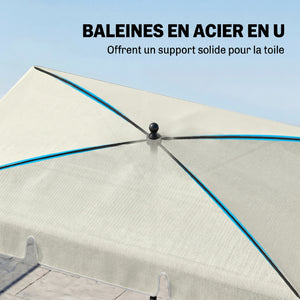 Parasol de jardin Parasol droit rectangulaire inclinable alu métal polyester haute densité 2 x 1,3 m beige clair