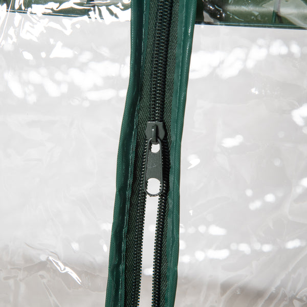 Serre de jardin avec étagères 3 niveaux, serre de balcon, bâche renforcée PVC, châssis en acier, porte zippée enroulable, pour légumes plantes fleurs, 69 x 49 x 125 cm, transparent