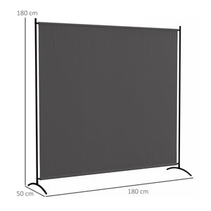 Paravent Extérieur à Panneau Unique, Séparateur de Pièce de 180H cm avec Protection UV30+, Panneau Brise-Vue avec Base Stable pour Intérieur et Extérieur, Gris Foncé