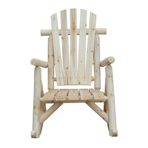 Fauteuil de Jardin Adirondack à Bascule Rocking Chair Style néo-rétro Assise Dossier Ergonomique Bois Naturel de pin