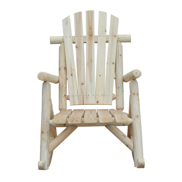 Fauteuil de Jardin Adirondack à Bascule Rocking Chair Style néo-rétro Assise Dossier Ergonomique Bois Naturel de pin