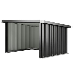 Abri Robot Tondeuse 108 x 86 x 62,5 cm, Garage pour Robot Tondeuse avec Toit Incliné en Acier Galvanisé, pour Tondeuse Robot, Montage Facile, Gris Foncé
