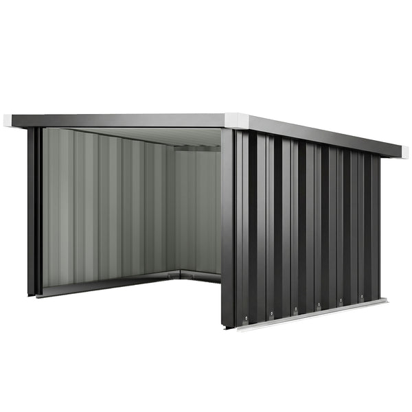 Abri Robot Tondeuse 108 x 86 x 62,5 cm, Garage pour Robot Tondeuse avec Toit Incliné en Acier Galvanisé, pour Tondeuse Robot, Montage Facile, Gris Foncé