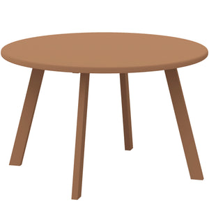 Petite table basse ronde, table d'appoint avec patins antidérapants, cadre en métal, pour jardin, balcon, terrasse, salon, Ø 70 x 42 cm, orange